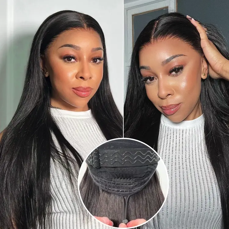 PreMax Wigs - 180% Density Body Wave / Straight Glueless 13x4 Frontal Lace Long Wig Pre-Cut Lace - Image 12