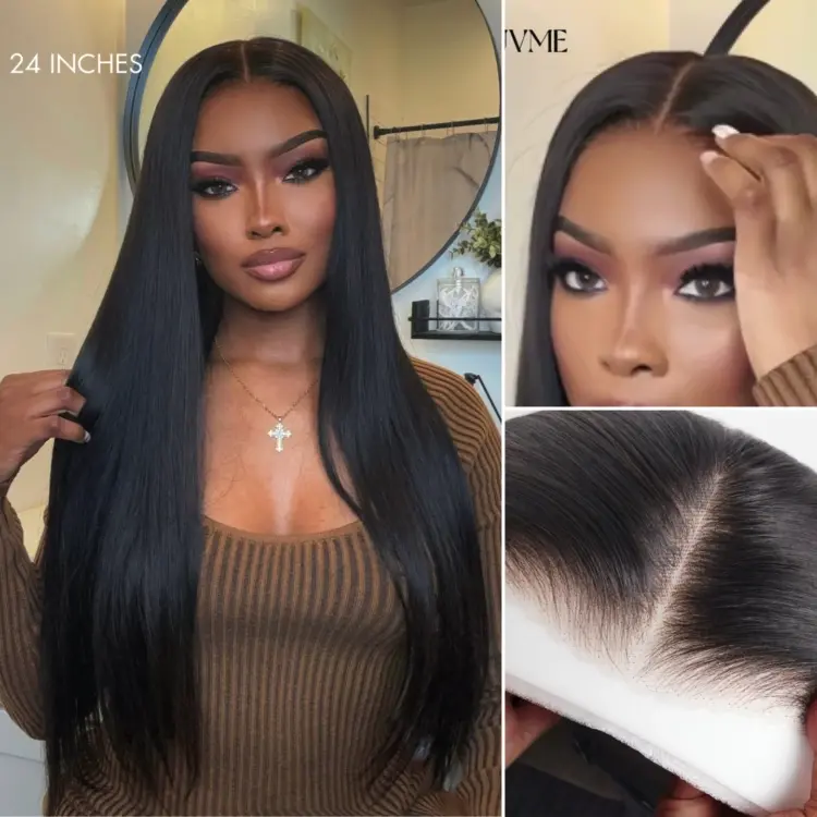 PreMax Wigs - 180% Density Body Wave / Straight Glueless 13x4 Frontal Lace Long Wig Pre-Cut Lace - Image 2