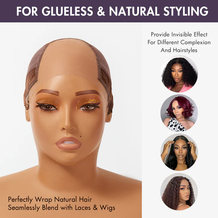 Upgraded Natural Max 1pc Wig Cap 2.0 – Non-Slip Wig Gripper with Grip Band & Transparent Lace for Lace Front Wigs | Add-on Item - Image 3