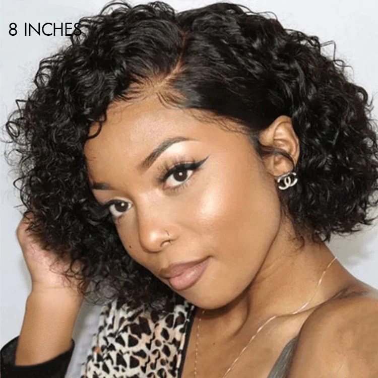 APP 2 For $159.9 | 8 Inches Curly Minimalist Pre Cut HD Lace Wig + 10 Inches Yaki Straight Minimalist Lace Bob Wig - Image 3