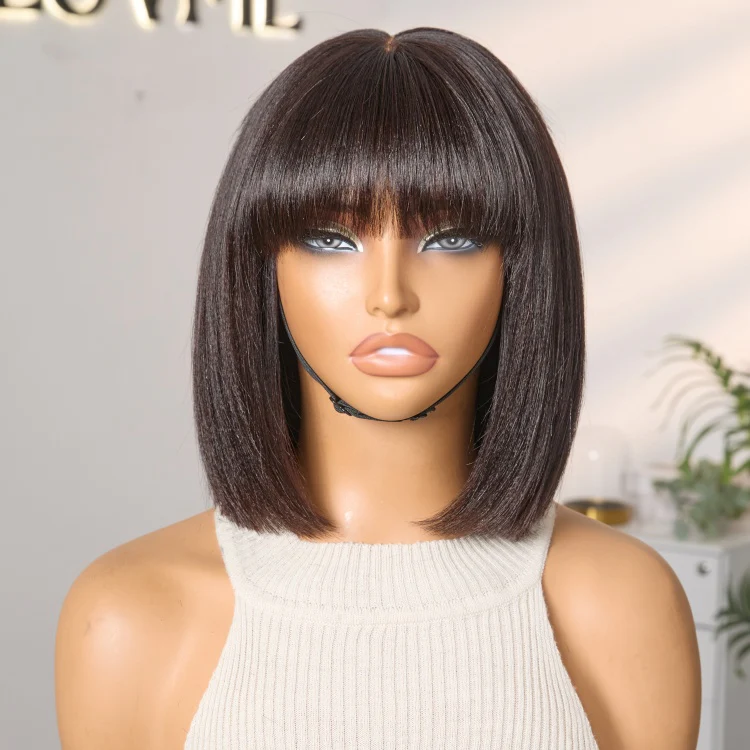 APP 2 For $159.9 | 8 Inches Curly Minimalist Pre Cut HD Lace Wig + 10 Inches Yaki Straight Minimalist Lace Bob Wig - Image 5