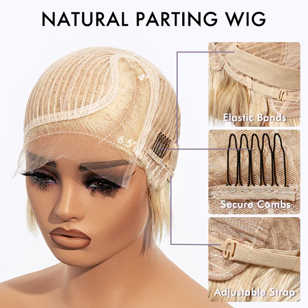613 Blonde Pixie Cut Wig Glueless Minimalist HD Lace C Part Short Wig 100% Human Hair Pre-Cut Lace - LUVME GLUELESS™ - Image 7