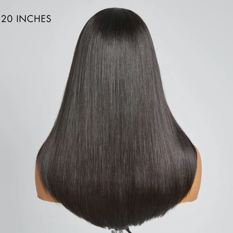 90s Inspired Side Swoop Silky Straight Glueless 13x4 Frontal Lace Long Wig 100% Human Hair - Image 5