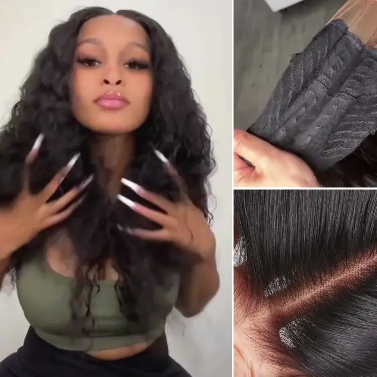 AirFit™ Scalp Care Wigs - Deep Parting Water Wave Human Hair Wig Glueless 11x6 Frontal HD Lace Curly Wig