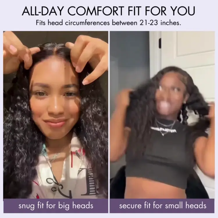AiryFit™ Scalp Care Wigs | Effortless Water Wave Snugfit Glueless 5x5 Closure Pre-Cut Lace Curly Wig - Image 7