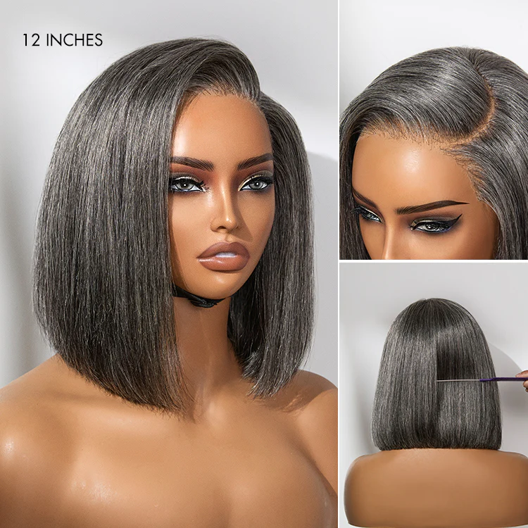 AiryFit™ Scalp Care Wigs | Silky Blunt Cut Bob Snugfit Glueless Minimalist HD Lace Short Wig Pre-Cut Lace  - US Only - Image 10