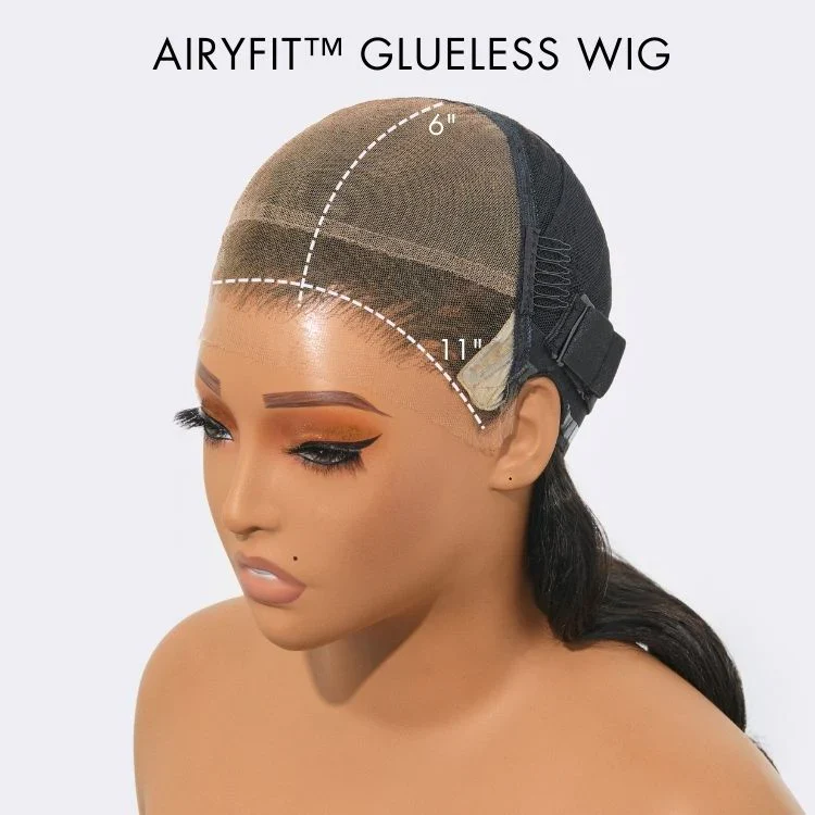 AiryFit™ Scalp Care Wigs - Deep Parting Water Wave Human Hair Wig Glueless 11x6 Frontal HD Lace Curly Wig - Image 10