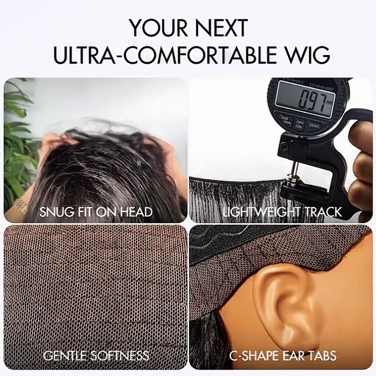 AiryFit™ Scalp Care Wigs - Silky Straight Middle Part Glueless 5x5 Closure Lace Long Wig Pre-Cut Lace - Image 9