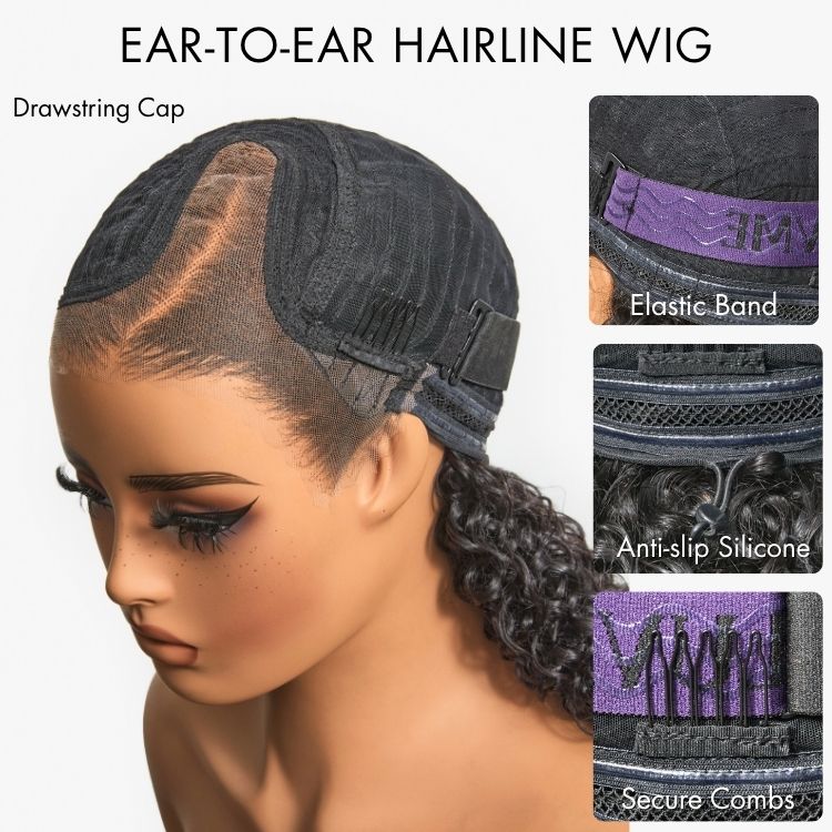 APP 2 For $199.9 | 18 Inches Trendy Curly Ear-to-ear Wide T Lace Front Wig + 6 Inches Affordable Pixie Cut Minimalist HD Lace Glueless Wig - Image 3