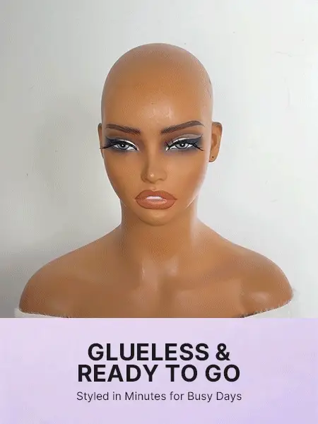 Beginner Friendly 200% Density Kinky Curly with Bangs Glueless 5x5 Closure Pre-Cut Lace Wig All Head Sizes Fit Cap - Image 4