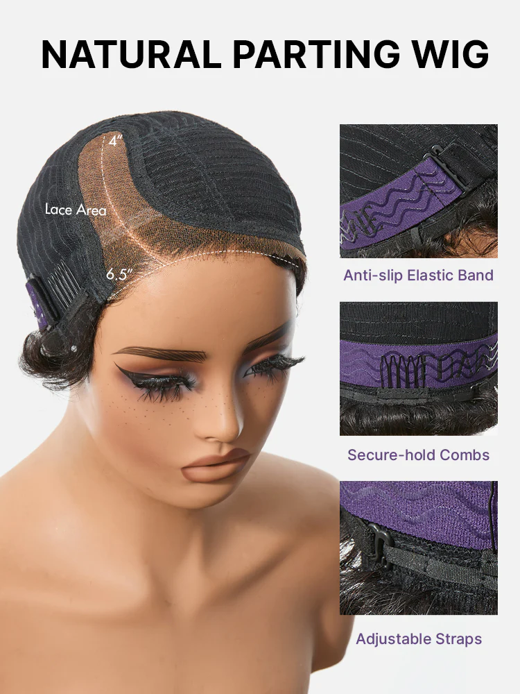 Beginner Friendly Natural Black Lightweight Roll Curl Glueless Minimalist HD Lace Short Pixie Cut Wig Pre Cut Lace - Image 8