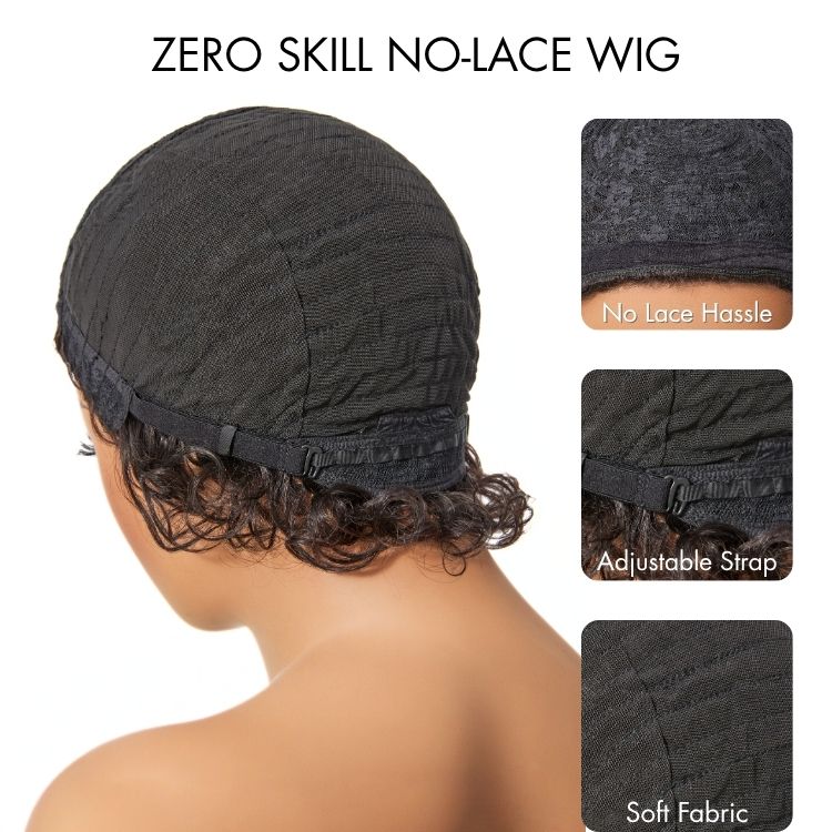 Beginner Friendly Throw On & Go Short Bouncy Curls with Bangs Glueless Wig 100% Human Hair - US Only - Image 7