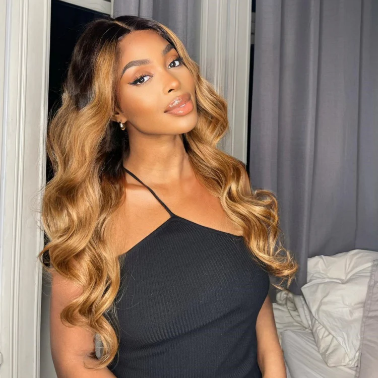 Beyon-Inspired | Honey Brown Loose Wave 5x5 Closure HD Lace Glueless Mid Part Long Wig - US Only - Image 2