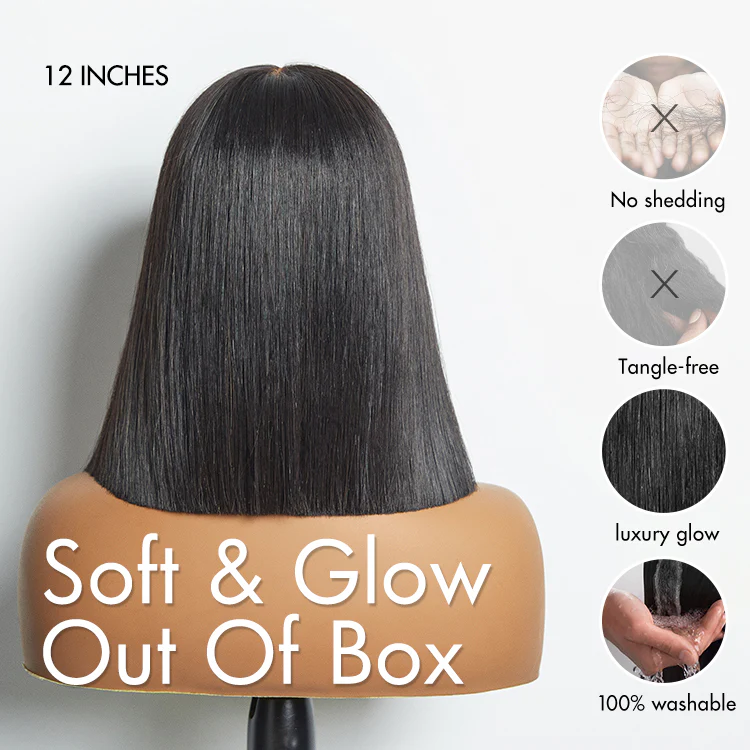 Glueless 4x4 Closure Undetectable HD Lace Bob Wig 100% Human Hair | Pre-bleached Knots - US Only - Image 9