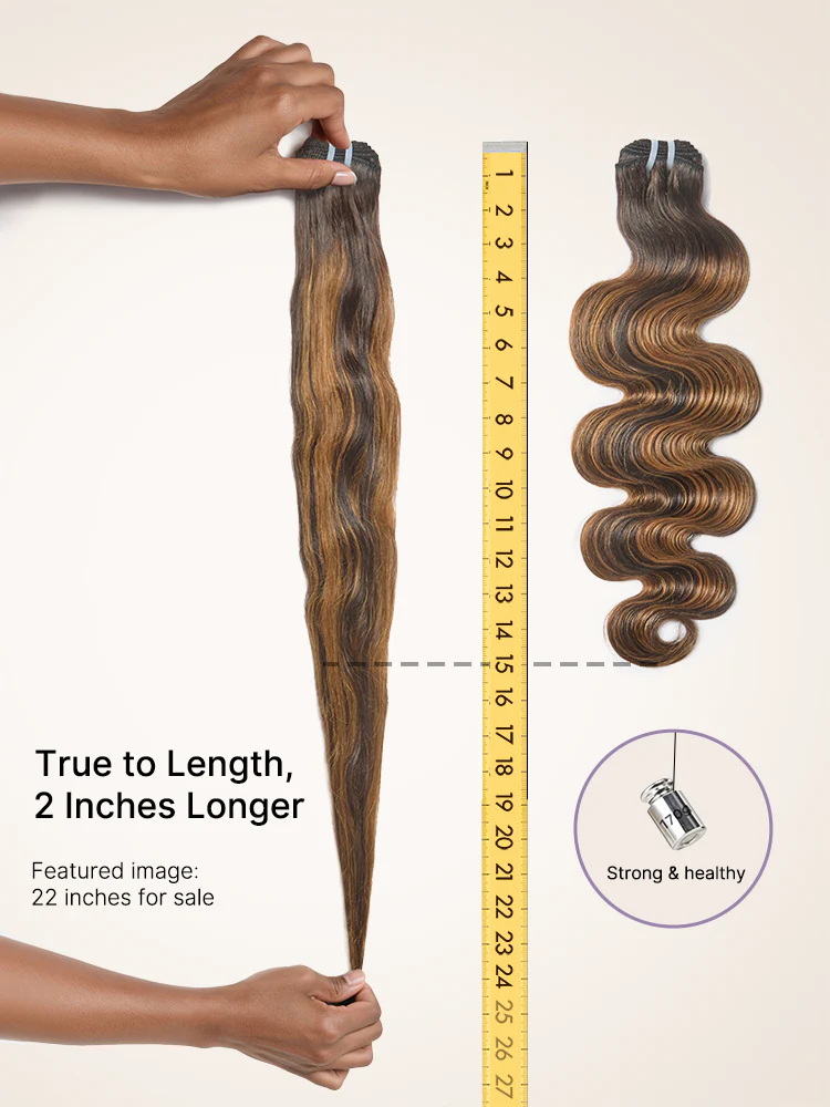 Brown Highlight Body Wave Bundles 100% Premium Remy Human Hair Bundles 1pc / 3pcs - Image 4