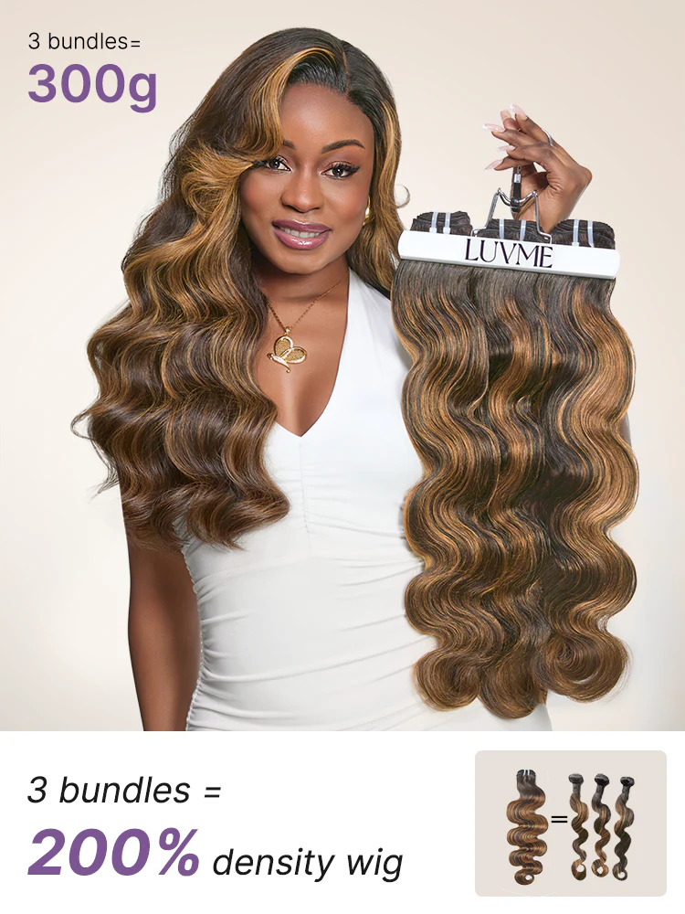 Brown Highlight Body Wave Bundles 100% Premium Remy Human Hair Bundles 1pc / 3pcs - Image 9