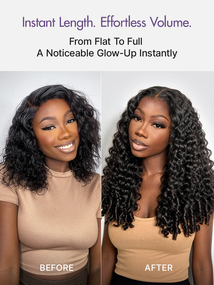 Burmese Curly Finger Coil Ends Seamless Clip in Extensions Real Human Hair Pieces 135g 9pcs / 7pcs with Free Gift - Image 2