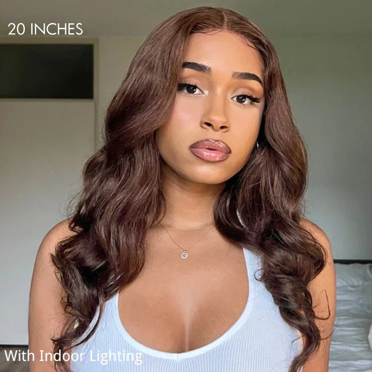 Chestnut Brown Loose Wave 5x5 Closure Lace Glueless Mid Part Long Wig 100% Human Hair - US Only - Image 8