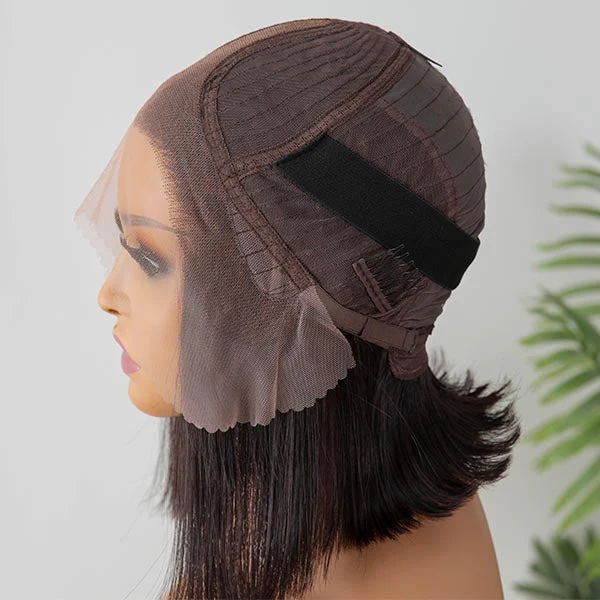 Pre-bleached Glueless Middle Part Wide T Lace Bob Wig 100% Human Hair | Easy & Daily- US Only - Image 4
