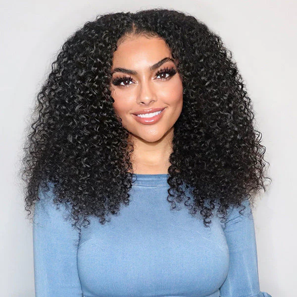 Beginner Friendly Deep Curly V Part Natural Scalp Glueless Mid Part Long Wig 100% Human Hair - US Only - Image 2