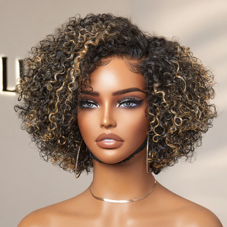 EasyGlam™ Trendy Short Cut Curly Minimalist HD Lace Glueless Side Part Wig 100% Human Hair Pre-Cut Lace - Image 11