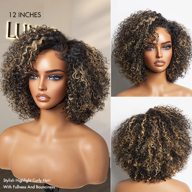EasyGlam™ Trendy Short Cut Curly Minimalist HD Lace Glueless Side Part Wig 100% Human Hair Pre-Cut Lace - Image 12