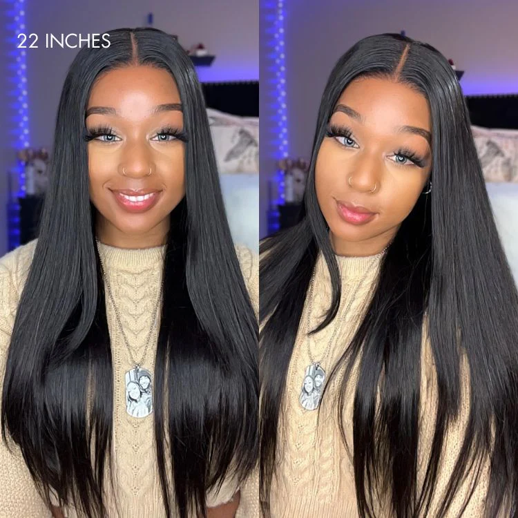 Effortless Straight 4x4 Closure Lace Glueless Mid Part Long Wig 100% Human Hair -US Only - Image 2