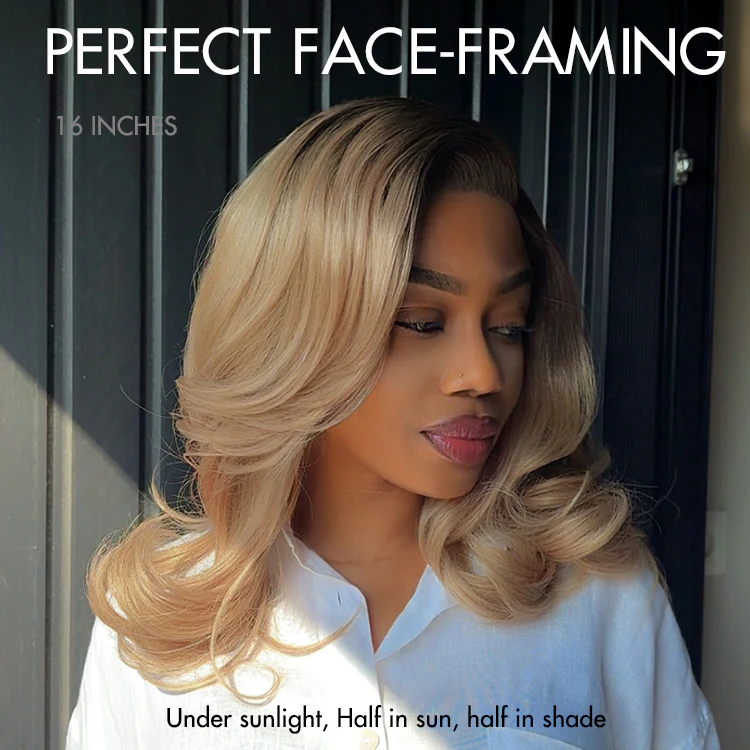 Effortlessly Chic Butterfly Cut Layered Wavy Glueless HD Minimalist Lace Short Wig - Image 15