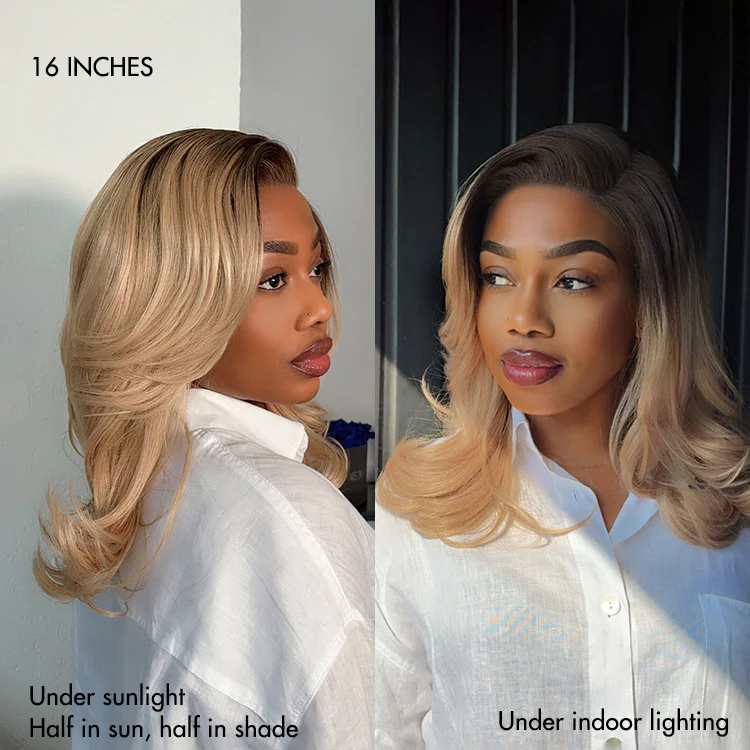 Effortlessly Chic Butterfly Cut Layered Wavy Glueless HD Minimalist Lace Short Wig - Image 16