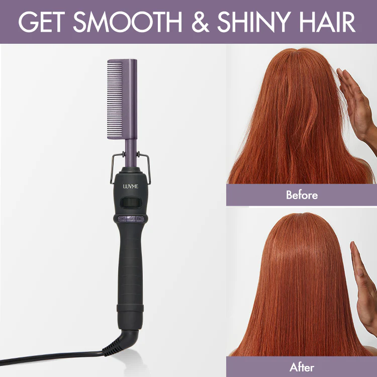 US Only | Electric Hot Comb with US Plug  for Wigs and Natural Hair, 30s Fast Heating & Adjustable Temp | Add-on Item - Image 2