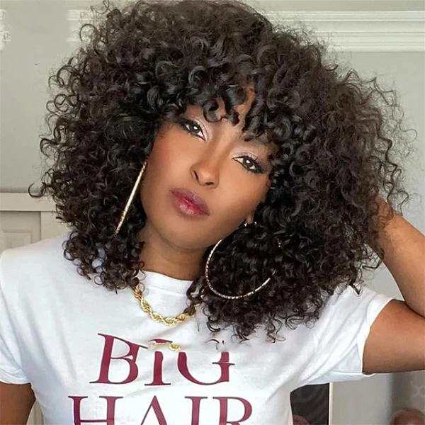 Exclusive Sale | Beginner Friendly Water Wave Minimalist Lace Glueless Short Wig with Bangs