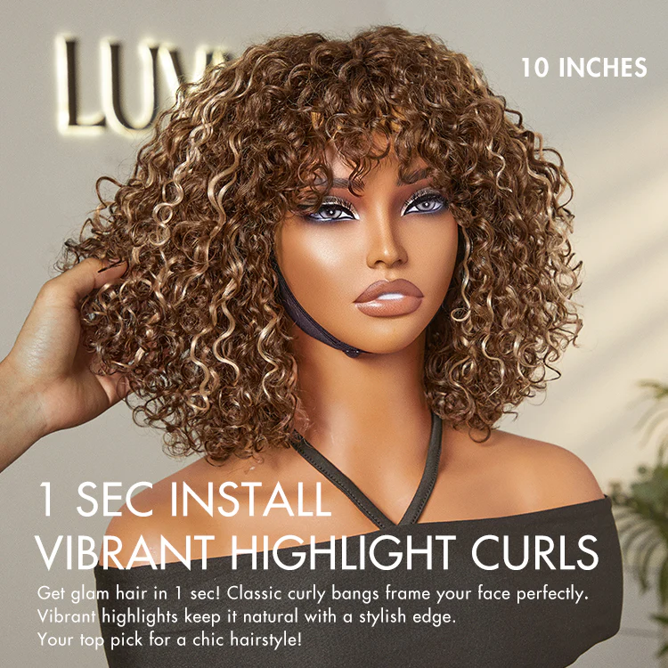 Exclusive Sale | Beginner Friendly Water Wave Minimalist Lace Glueless Short Wig with Bangs - Image 12