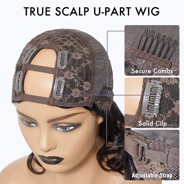 Exclusive Sale | Body Wave / Straight / Kinky / Deep Wave Human Hair U Part Wig - Image 12