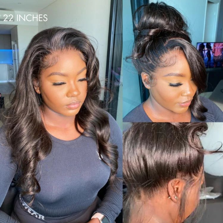 Exclusive Sale | Luvme Hair Full Lace Classy Natural Black Body Wave / Straight Free Parting Half Up Half Down Wig - Image 5