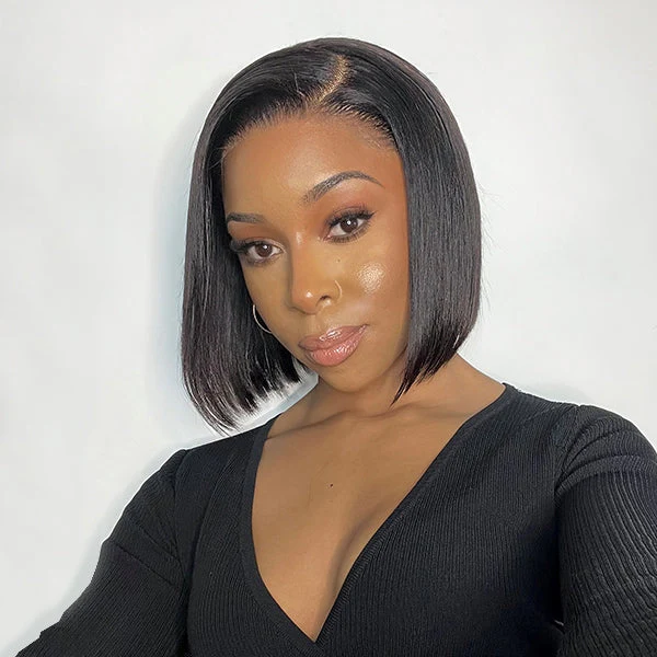Gorgeous Side Part Short Cut 13x4 Frontal Lace Wig No Baby Hair - Image 3