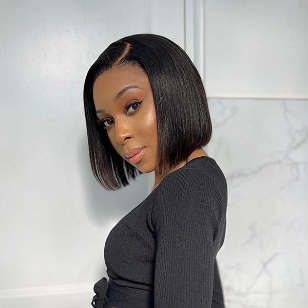 Gorgeous Side Part Short Cut 13x4 Frontal Lace Wig No Baby Hair - Image 4