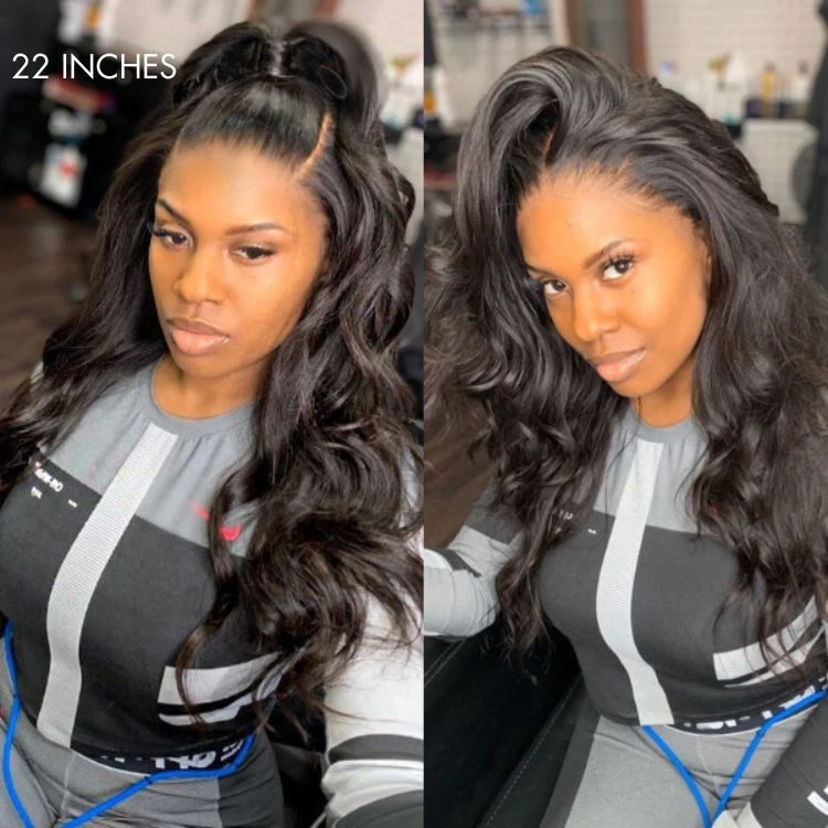 Special Deal | Luvme Hair Full Lace Classy Natural Black Body Wave / Straight Free Parting Half Up Half Down Wig - Image 7