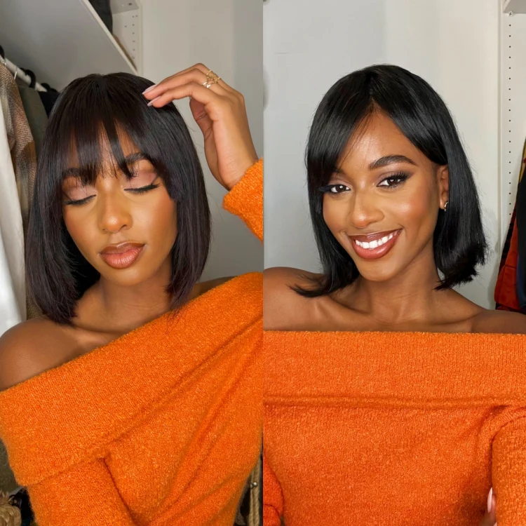 Trendy Short Cut Bob Wig With Bangs | Beginner Friendly - Image 2
