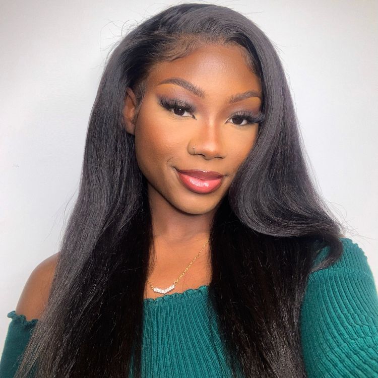 Natural Kinky Straight Glueless 5x5 / 13x4 HD Lace Long Wig 100% Human Hair - US Only - Image 4