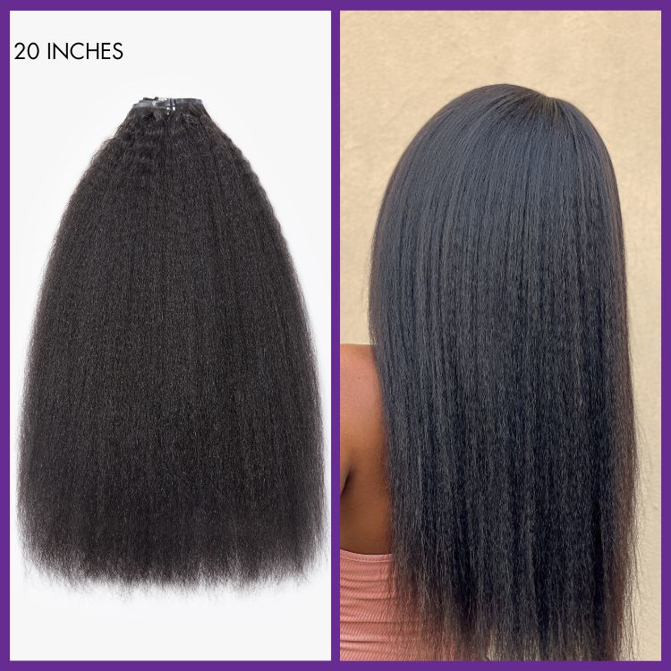 Full Hair Kinky Straight Seamless Clip in Human Hair Extensions Hair Pieces 135g 9pcs / 7pcs with Free Gift - Limited Offer - Image 4