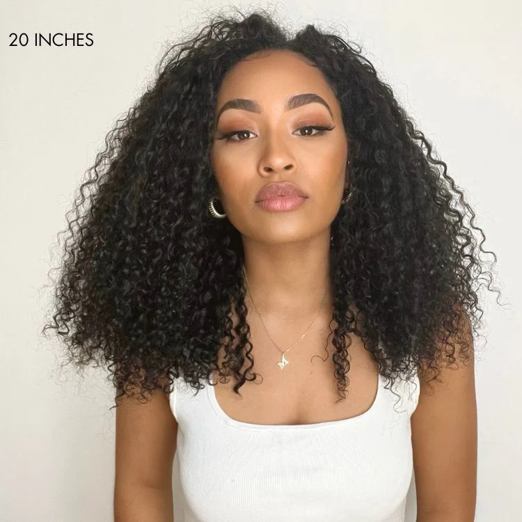 Protective V Part Glueless Long Wig 100% Human Hair (Kinky Straight / Body Wave / Jerry Curly) - Image 6