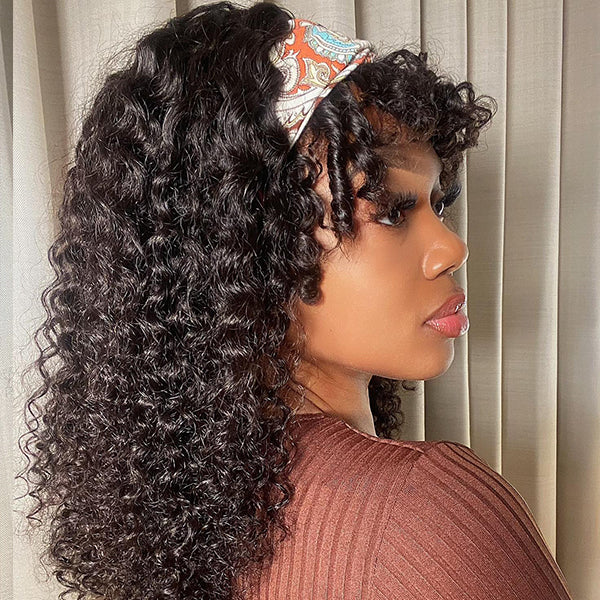 Throw On & Go Deep Wave No Lace Glueless Long Headband Wig 100% Human Hair - US Only - Image 7