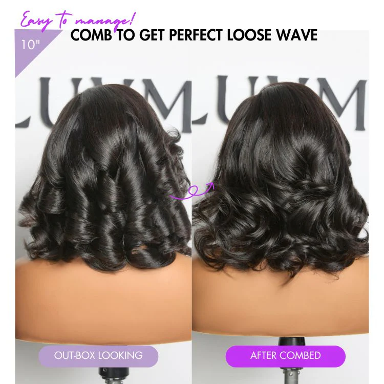 PreMax Wigs - Honey Brown with Blonde Highlights / Natural Black Bouncy Body Wave Glueless 13x4 Frontal Lace Human Hair Wig - Image 10