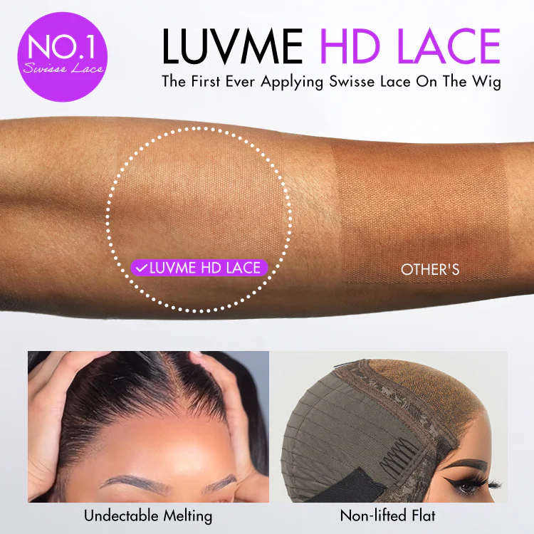 Luvme Hair 180% Density Honey Blonde Highlight Silky Straight Glueless 5x5 Closure HD Lace Long Wig - Image 9