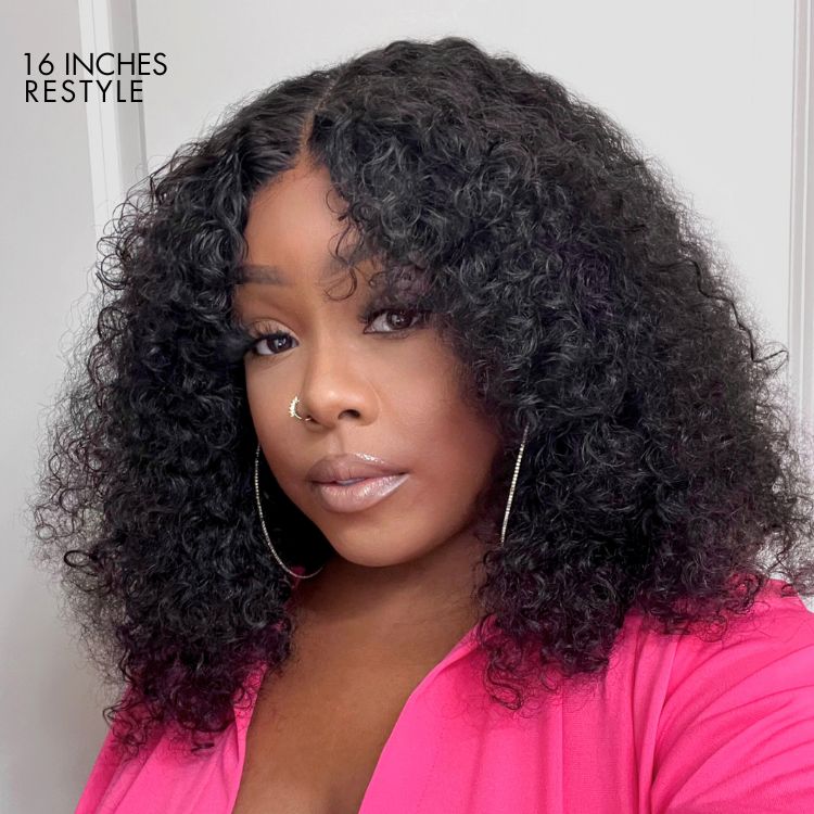 Kinky Curly Natural Black Glueless 5x5 Closure HD Lace Wig Ready To Go | Large & Small Cap Size - US Only - Image 3