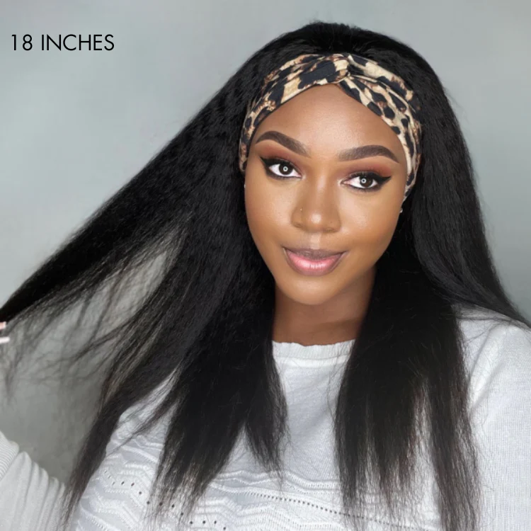 Put On & Go Glueless Kinky Straight Headband Long Wig 100% Human Hair (Get Free Trendy Headbands) - US ONLY - Image 6