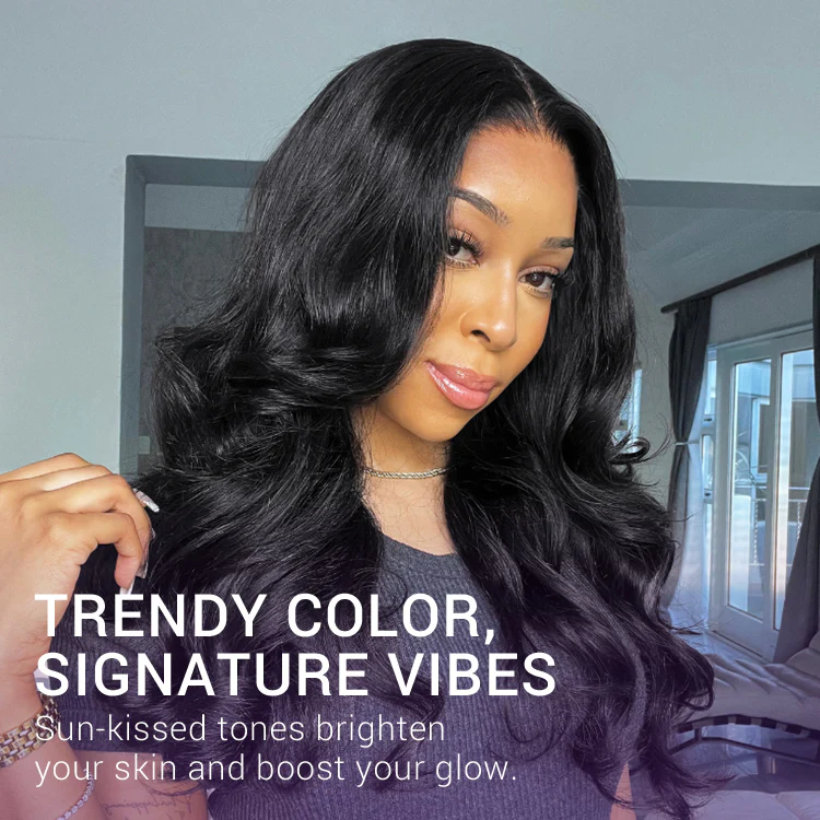 Jet Black Loose Body Wave Glueless 5x5 Closure Lace Wig 100% Human Hair - Image 2