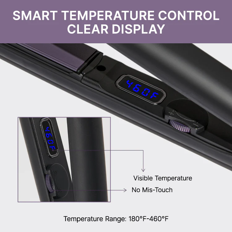 US only | 1PC Hair Straightener, Up to 460°F, Quick, Smooth & Frizz-Free Styling Tool for Wigs and Natural Hair, Travel-Friendly - Image 4
