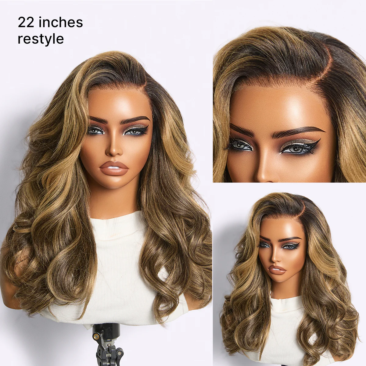 Luvme All-Day Comfort Wig 180% Density Blonde Highlight Butterfly Cut Layered Light Yaki Straight Glueless 7x6 Closure HD Lace Wig Pre-Cut Lace - Image 4