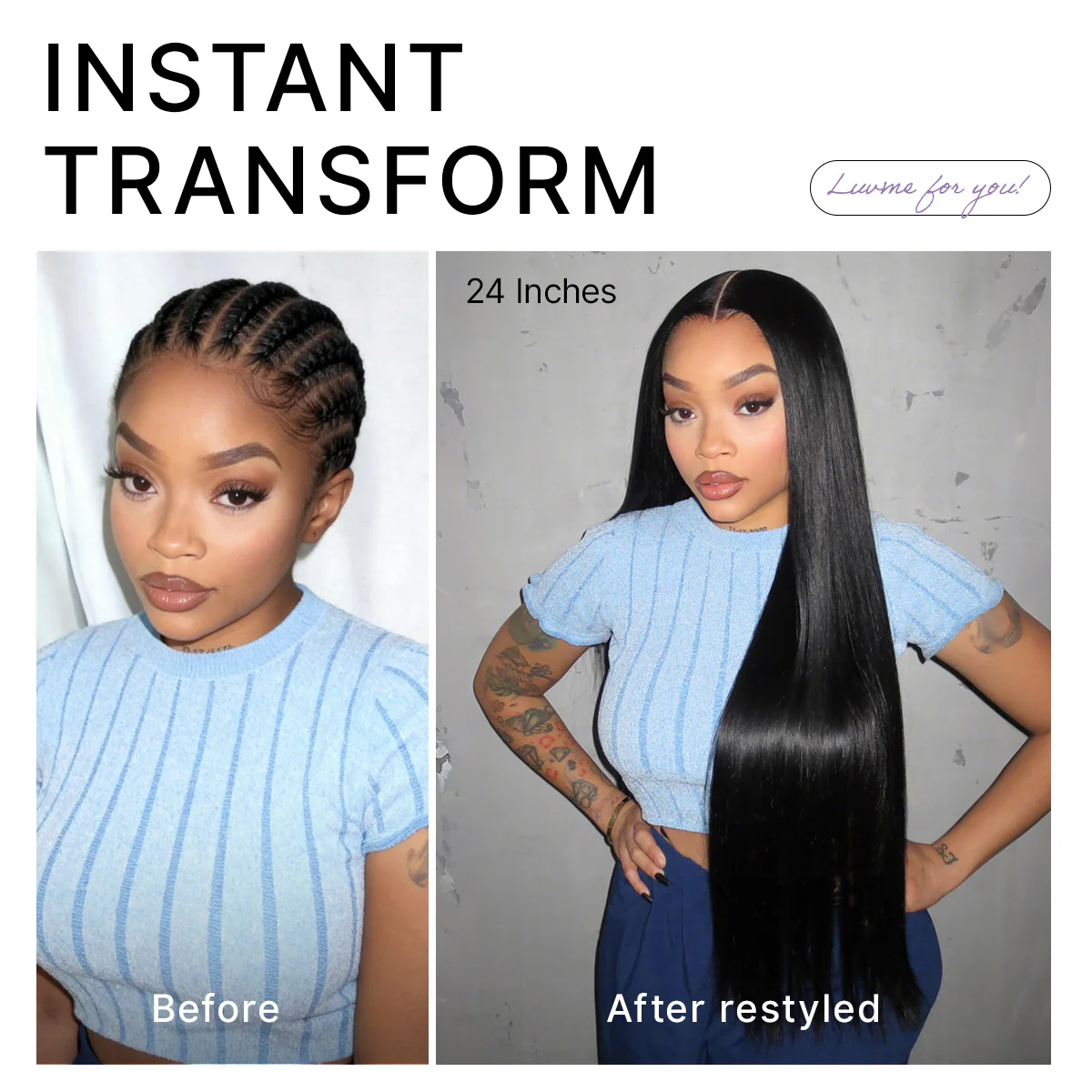 US Only | Luvme All-Day Comfort™ Wig 180% / 250% Density Bone Straight with Baby Hair PartingMax Glueless 7x6 Closure HD Lace Wig Pre-Cut Lace - Image 7